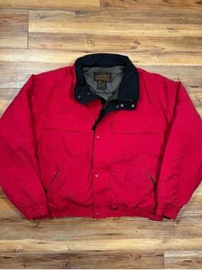 Eddie Bauer Red Bomber with Black Collar